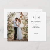 Minimaal en Chic | Foto bruiloft Hartelijk dank Briefkaart (Voorkant / Achterkant)