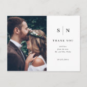Minimaal en Chic | Foto bruiloft Hartelijk dank Briefkaart (Voorkant)