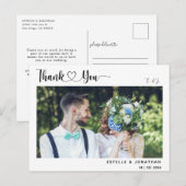 Minimaal en Chic | Foto bruiloft Hartelijk dank Feestdagenkaart (Voorkant / Achterkant)
