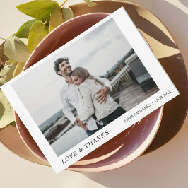 Minimaal en Chic | Foto Dankjewel Trouwkaart Bedankkaart