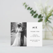 Minimaal en Chic | Foto Huwelijk Dank Je  Briefkaart (Staand voorkant)