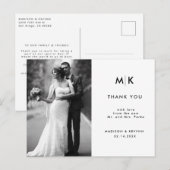 Minimaal en Chic | Foto Huwelijk Dank Je  Briefkaart (Voorkant / Achterkant)
