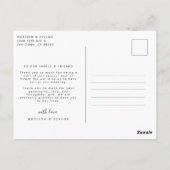 Minimaal en Chic | Foto Huwelijk Dank Je  Briefkaart (Achterkant)
