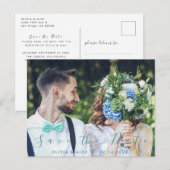 Minimaal en Chic | Foto Huwelijk Save The Date Briefkaart (Voorkant / Achterkant)