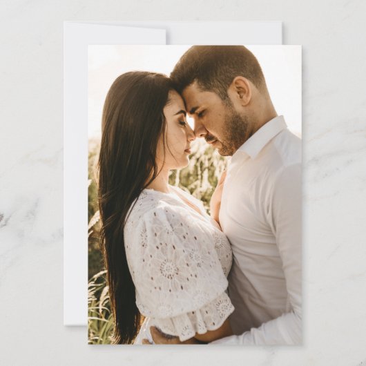 Minimaal en Chic | Foto QR Code Weddenschap Save The Date (Achterkant)