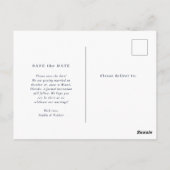 Minimaal en Chic | Foto Wedding Save the Date Briefkaart (Achterkant)