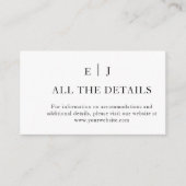 Minimaal en Chic | Gegevens over het zwarte en wit Informatiekaartje (Voorkant)