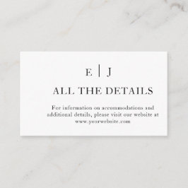 Minimaal en Chic | Gegevens over het zwarte en wit Informatiekaartje