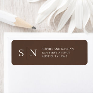 Minimaal en Chic Monogram Bruin Etiket
