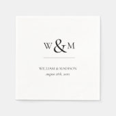 Minimaal en Chic Monogram Wedding Napkins Servet (Voorkant)