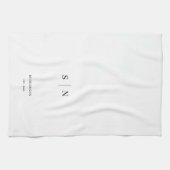 Minimaal en Chic | Monogram zwart-wit Theedoek (Horizontaal)