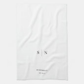 Minimaal en Chic | Monogram zwart-wit Theedoek (Verticaal)