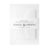 Minimaal en Chic | Monogram zwart-wit Uitnodigingen Wikkel (Voorkant Voorbeeld)