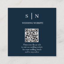 Minimaal en Chic | Navy Blauwe en Witte QR Code