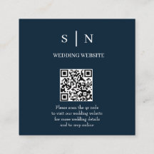 Minimaal en Chic | Navy Blue en Witte QR Code