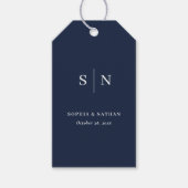 Minimaal en Chic | Navy Blue Wedding Cadeaulabel (Voorkant)