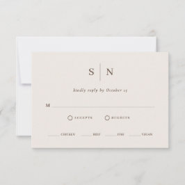 Minimaal en Chic | Neutrale Warme Witte Maaltijdke RSVP Kaartje