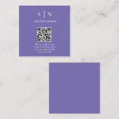Minimaal en Chic | Paarse en Witte QR-code Informatiekaartje (Voorkant / Achterkant)