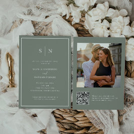 Minimaal en Chic | QR-code van Engagement Party Kaart
