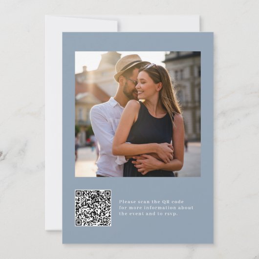 Minimaal en Chic | QR-code van Engagement Party Kaart (Achterkant)