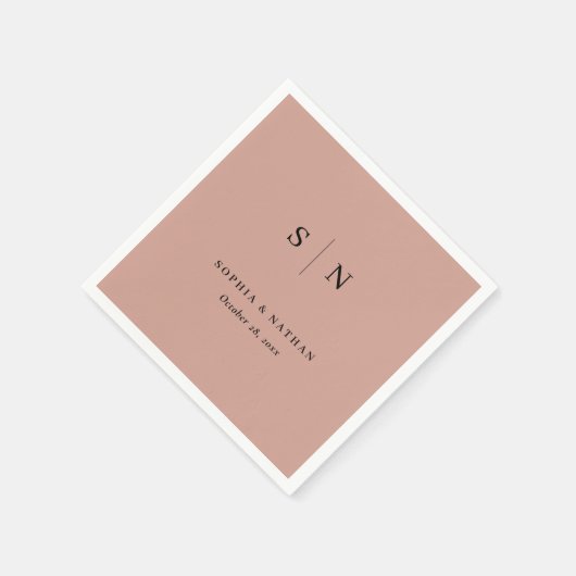 Minimaal en Chic | Terracotta en Black Wedding Servet (Hoek)