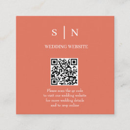 Minimaal en Chic | Terracotta en Witte QR-code Informatiekaartje