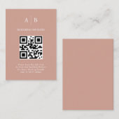 Minimaal en Chic Terracotta Wit QR-code Trouwen Informatiekaartje (Voorkant / Achterkant)