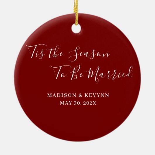 Minimaal en Chic | Trouwen Keramisch Ornament (Achterkant)