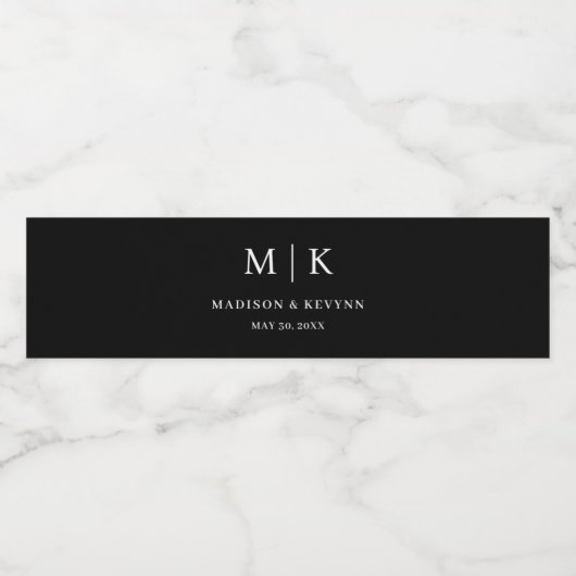 Minimaal en Chic | Weddenschap Waterfles Etiket (Enkel label)