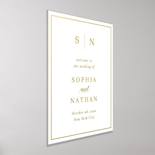 Minimaal en Chic | Welkom bruiloft in goud Folie Afdrukken (Laagn)