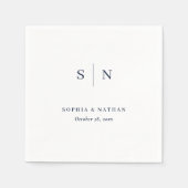 Minimaal en Chic | White en Navy Blue Servet (Voorkant)