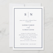 Minimaal en Chic wit en marine | repetitiediner Kaart (Voorkant)