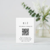 Minimaal en Chic |Wit en ZWART Informatiekaartje (Staand voorkant)