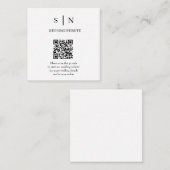 Minimaal en Chic | Witte en Zwarte QR-code Informatiekaartje (Voorkant / Achterkant)