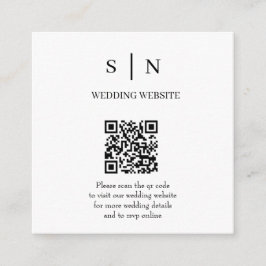 Minimaal en Chic | Witte en Zwarte QR-code Informatiekaartje