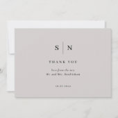 Minimaal en Chic | Zacht grijs en zwart huwelijk Bedankkaart (Voorkant)