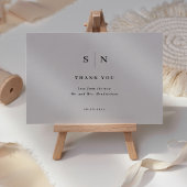 Minimaal en Chic | Zacht grijs en zwart huwelijk Bedankkaart