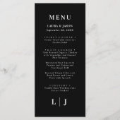 Minimaal en Chic | Zwart en Wit Huwelijksmenu Menu (Voorkant)
