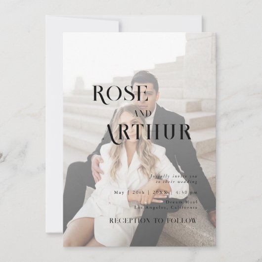 Minimaal en chic zwart en wit kaart (Voorkant)