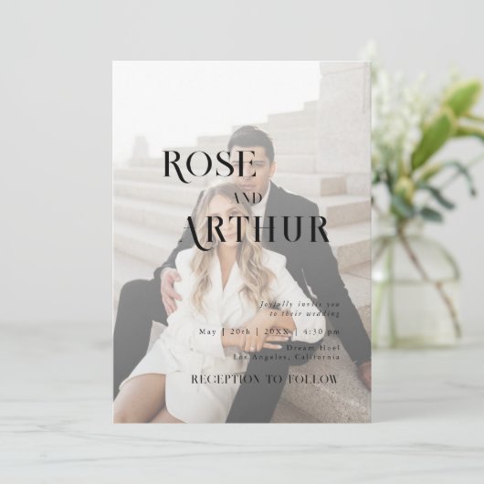 Minimaal en chic zwart en wit kaart (Staand voorkant)