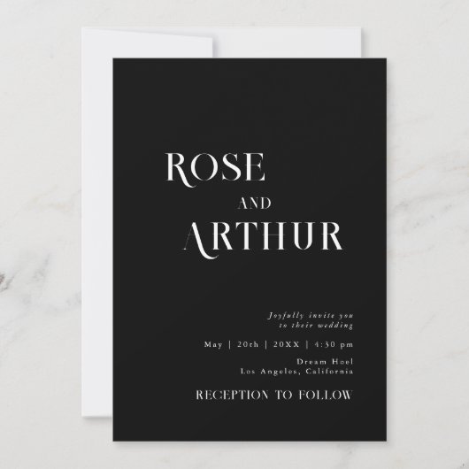 Minimaal en chic zwart en wit kaart (Voorkant)