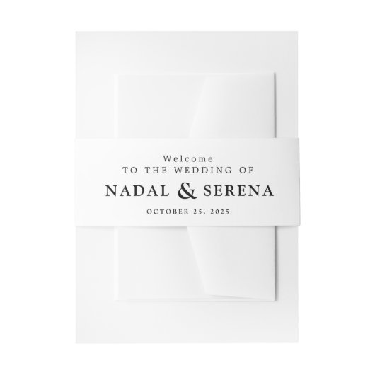 Minimaal en Chic | Zwart en Wit Monogram Uitnodigingen Wikkel (Voorkant Voorbeeld)