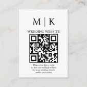 Minimaal en Chic | Zwart en wit QR-codenntwoord Informatiekaartje (Voorkant)