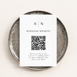 Minimaal en Chic | Zwart en wit QR-codenntwoord Informatiekaartje
