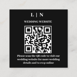 Minimaal en Chic | Zwart en wit QR-codenntwoord Informatiekaartje