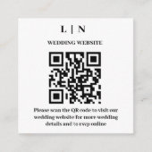 Minimaal en Chic | Zwart en wit QR-codenntwoord Informatiekaartje (Voorkant)