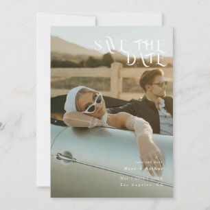 Minimaal en chic zwart en wit Save the date Kaart