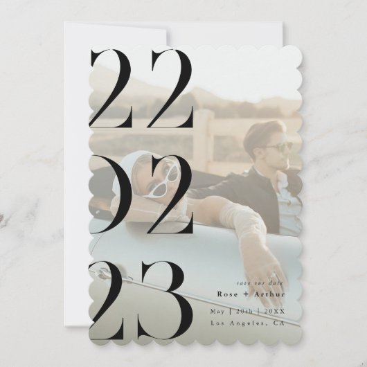 Minimaal en chic zwart en wit Save the date Kaart (Voorkant)