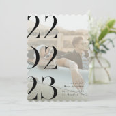 Minimaal en chic zwart en wit Save the date Kaart (Staand voorkant)