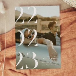 Minimaal en chic zwart en wit Save the date Kaart